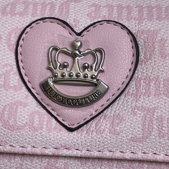 Juicy Couture Chiffon Pink Her Majesty Single Gusset Flap Clutch Wallet NWT - Picture 3 of 16